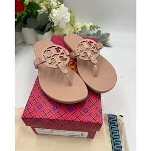 Women's TORY BURCH miller soft calf, leather sandals in light sand size 9